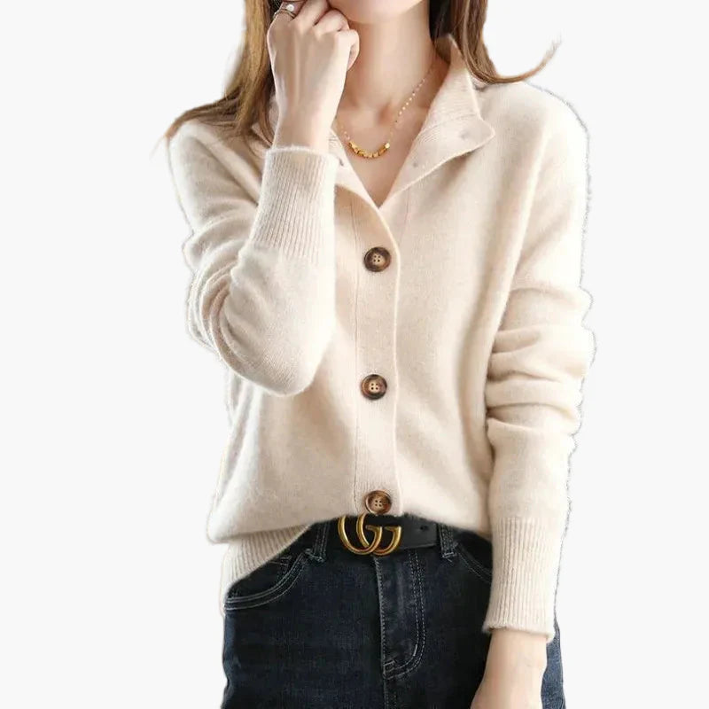 Damen Strickjacke im klassischen Stil für Business und Freizeit