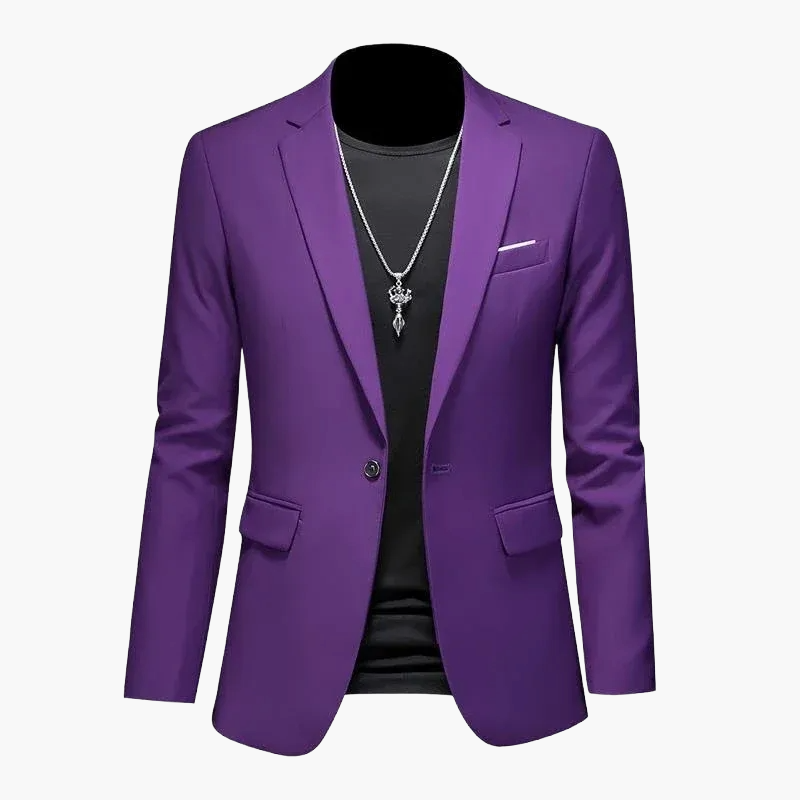 Herren Blazer Modern Ein-Knopf Freizeitjacke für Business und Party
