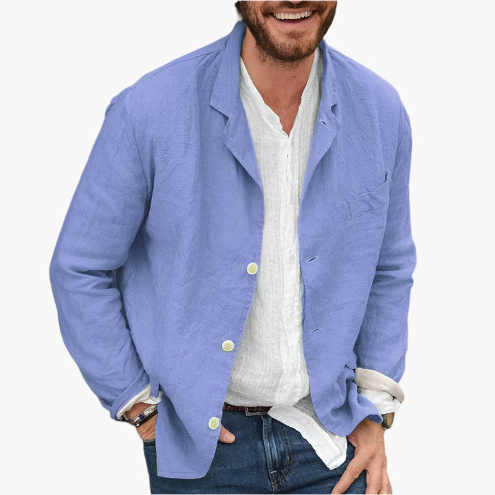 Herren Sakko Veganes Leinen Casual Blazer – Moderner Freizeit-Look für Alltag & Events