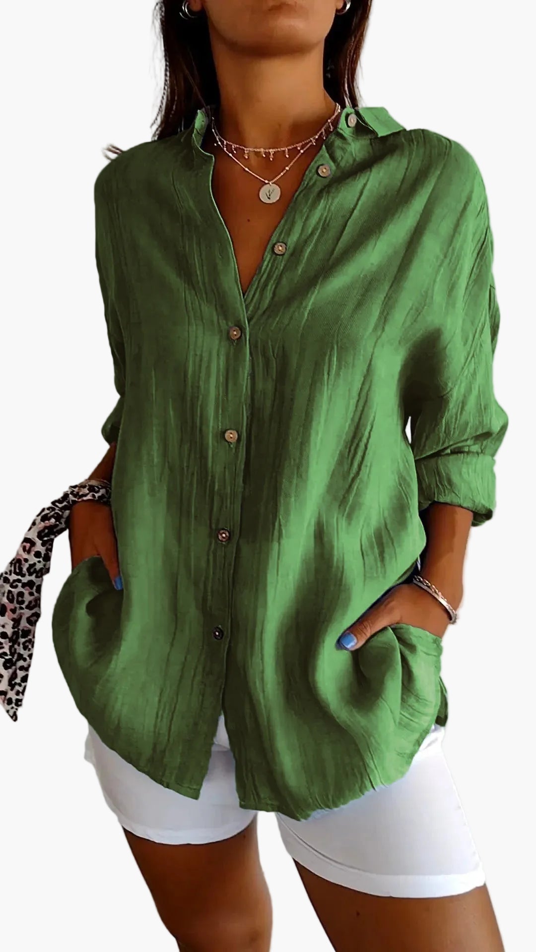 Damen-Freizeitbluse im Oversize-Look mit praktischen Seitentaschen