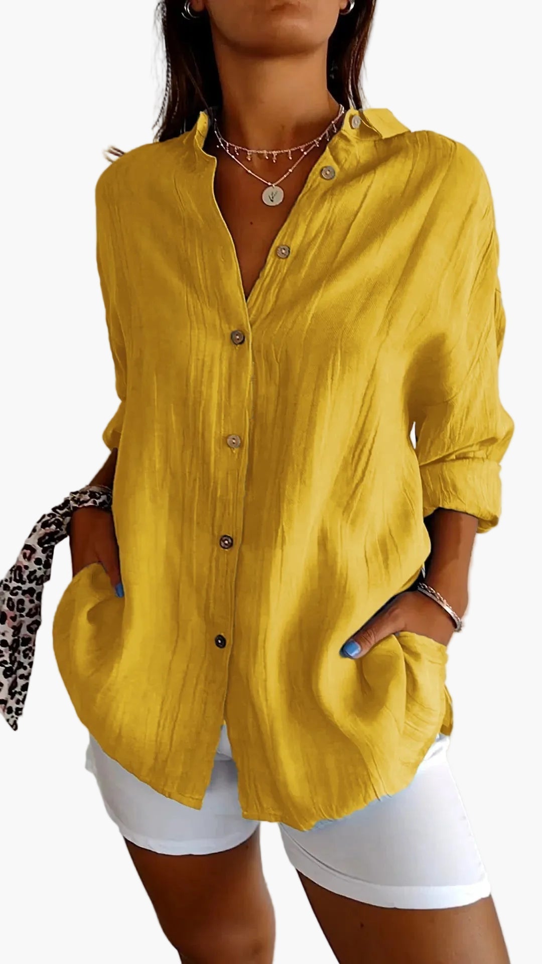 Damen-Freizeitbluse im Oversize-Look mit praktischen Seitentaschen