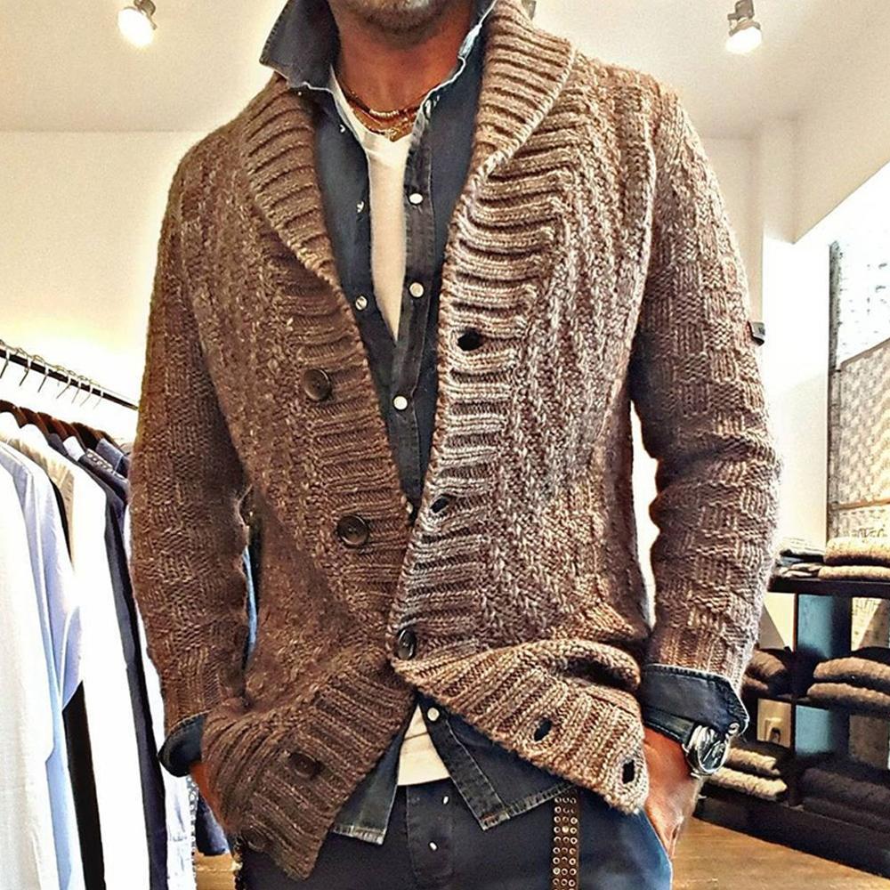 Herren Strickjacke Vintage Stil mit Reverskragen – Modische Strickjacke für Freizeit & Büro