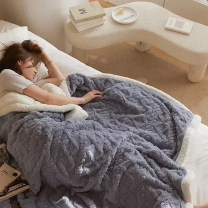 Kuschelige Winter Schlafdecke für Damen und Herren – Luxus Komfortdecke mit Lammwoll-Effekt, perfekt für Schlafzimmer & Sofa