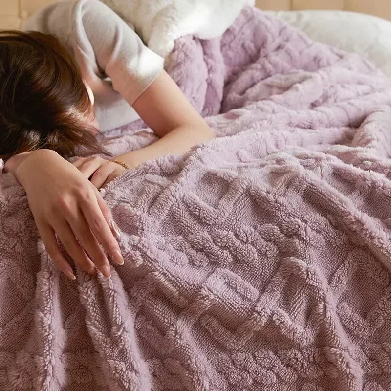 Kuschelige Winter Schlafdecke für Damen und Herren – Luxus Komfortdecke mit Lammwoll-Effekt, perfekt für Schlafzimmer & Sofa