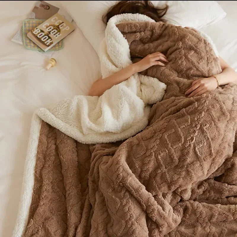 Kuschelige Winter Schlafdecke für Damen und Herren – Luxus Komfortdecke mit Lammwoll-Effekt, perfekt für Schlafzimmer & Sofa