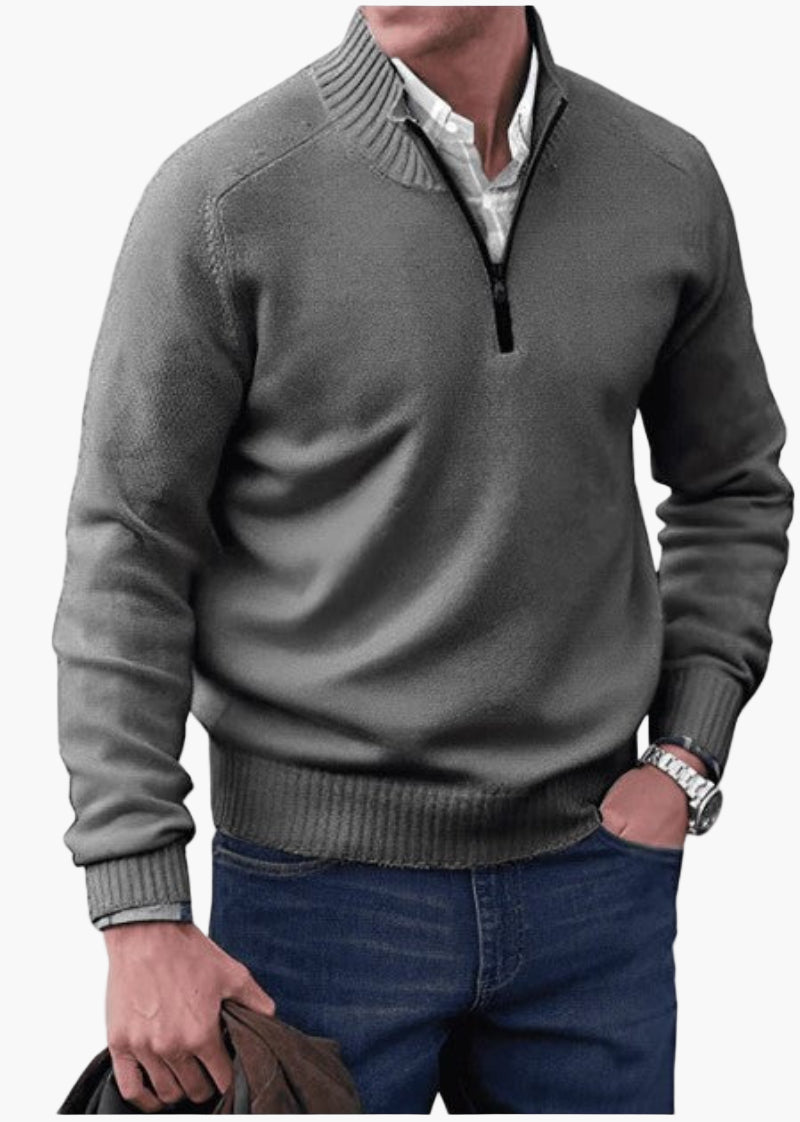 Herren Strickpullover mit Reißverschluss – Klassischer Stil für Alltag und Business