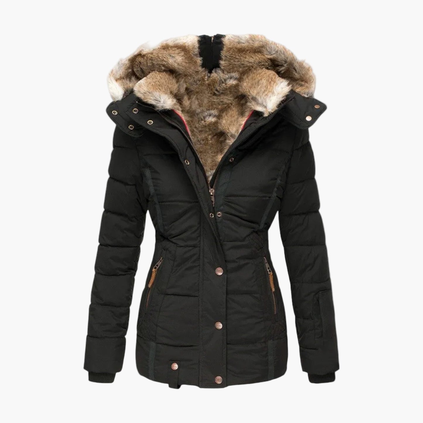 Damen Winterjacke mit Fellfutter – Elegante, warme Outdoorjacke für kalte Tage