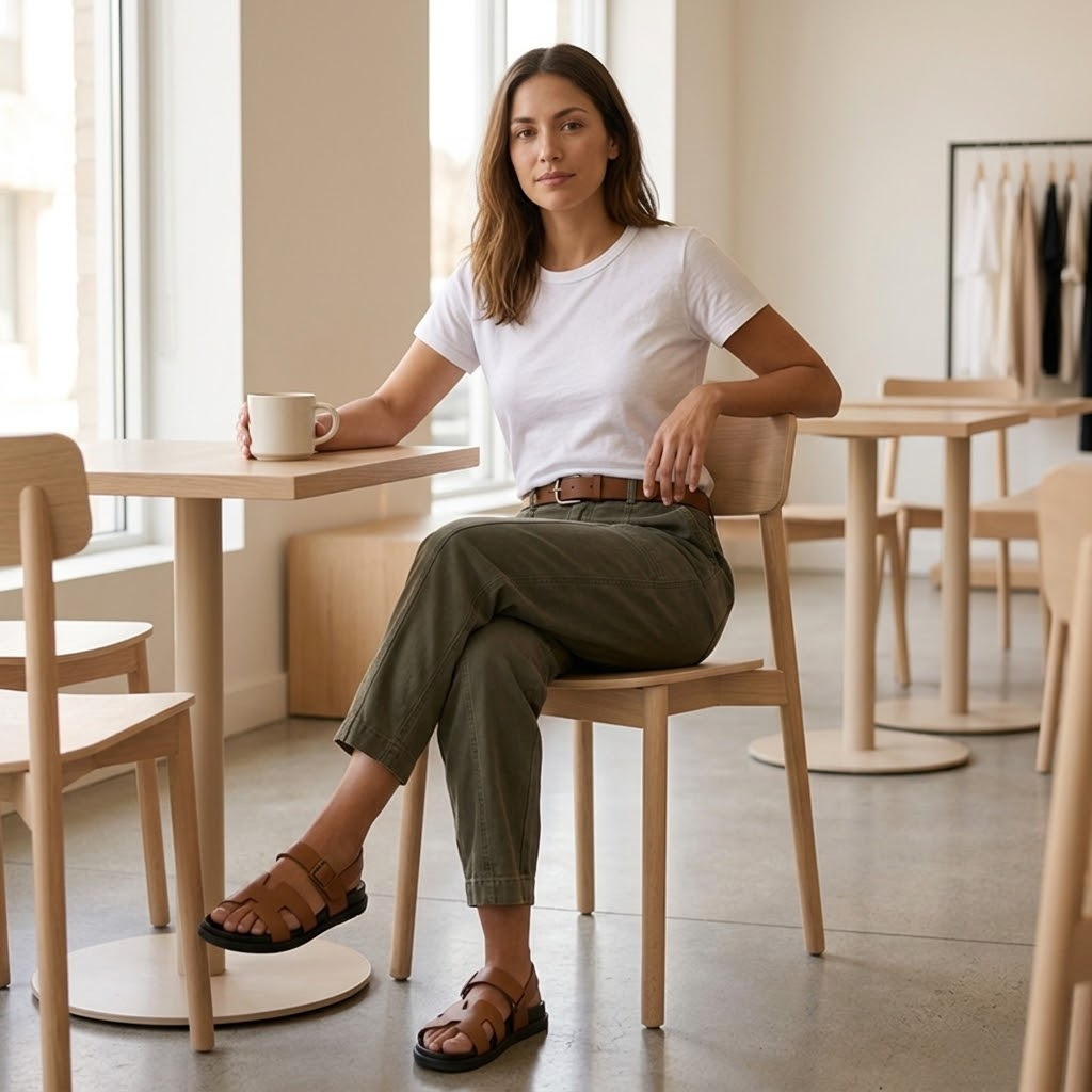 Damen Cargohose mit hoher Taille und Seitentaschen