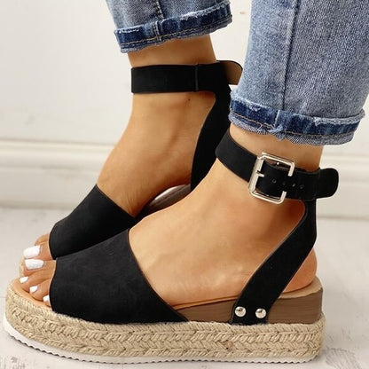 Damen Espadrille Plateau-Sandalen mit Knöchelriemen – Modische Sommerschuhe für Alltag und Urlaub