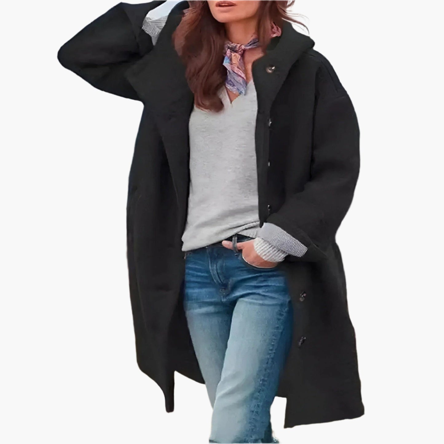 Damen Oversize-Mantel mit Kapuze – Stilvoller Casual-Look