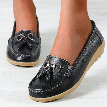 Damen Mokassin-Slipper mit Komfortsohle und modischem Tassel-Detail – Alltag & Freizeit