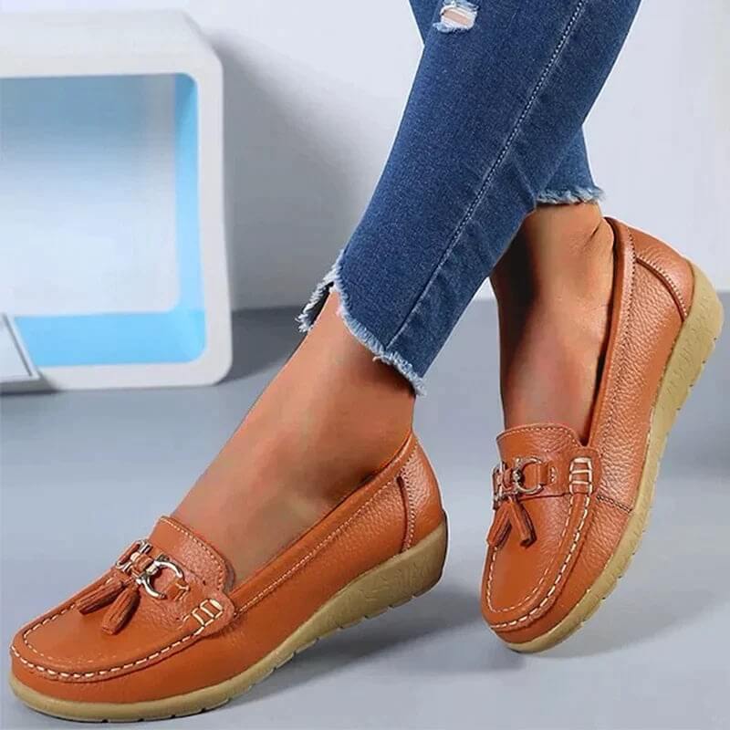 Damen Mokassin-Slipper mit Komfortsohle und modischem Tassel-Detail – Alltag & Freizeit