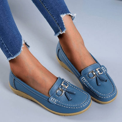 Damen Mokassin-Slipper mit Komfortsohle und modischem Tassel-Detail – Alltag & Freizeit