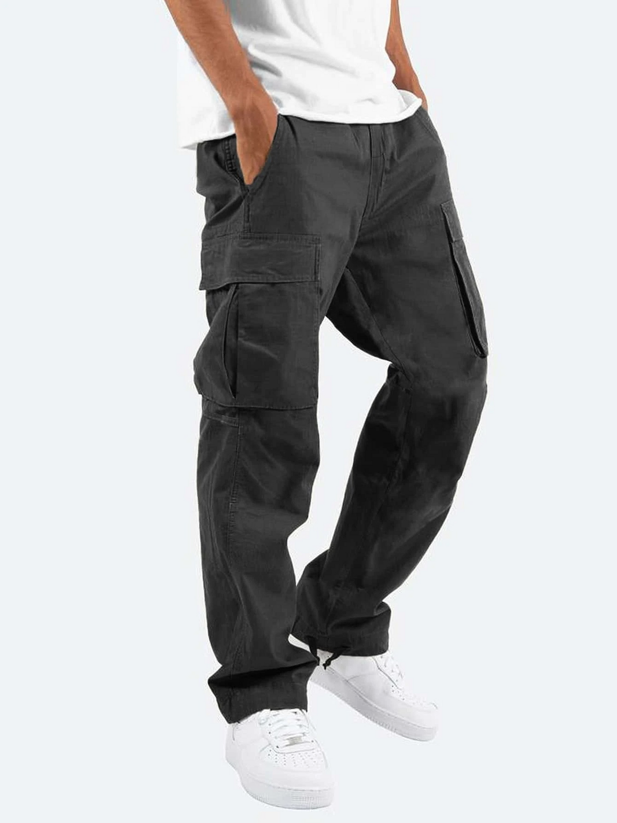Herren Cargo Hose mit aufgesetzten Taschen und geradem Bein