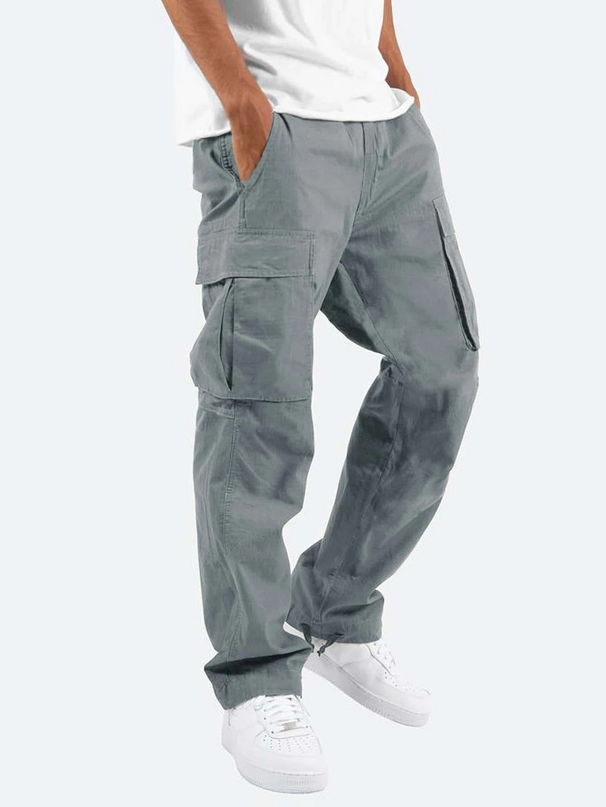 Herren Cargo Hose mit aufgesetzten Taschen und geradem Bein