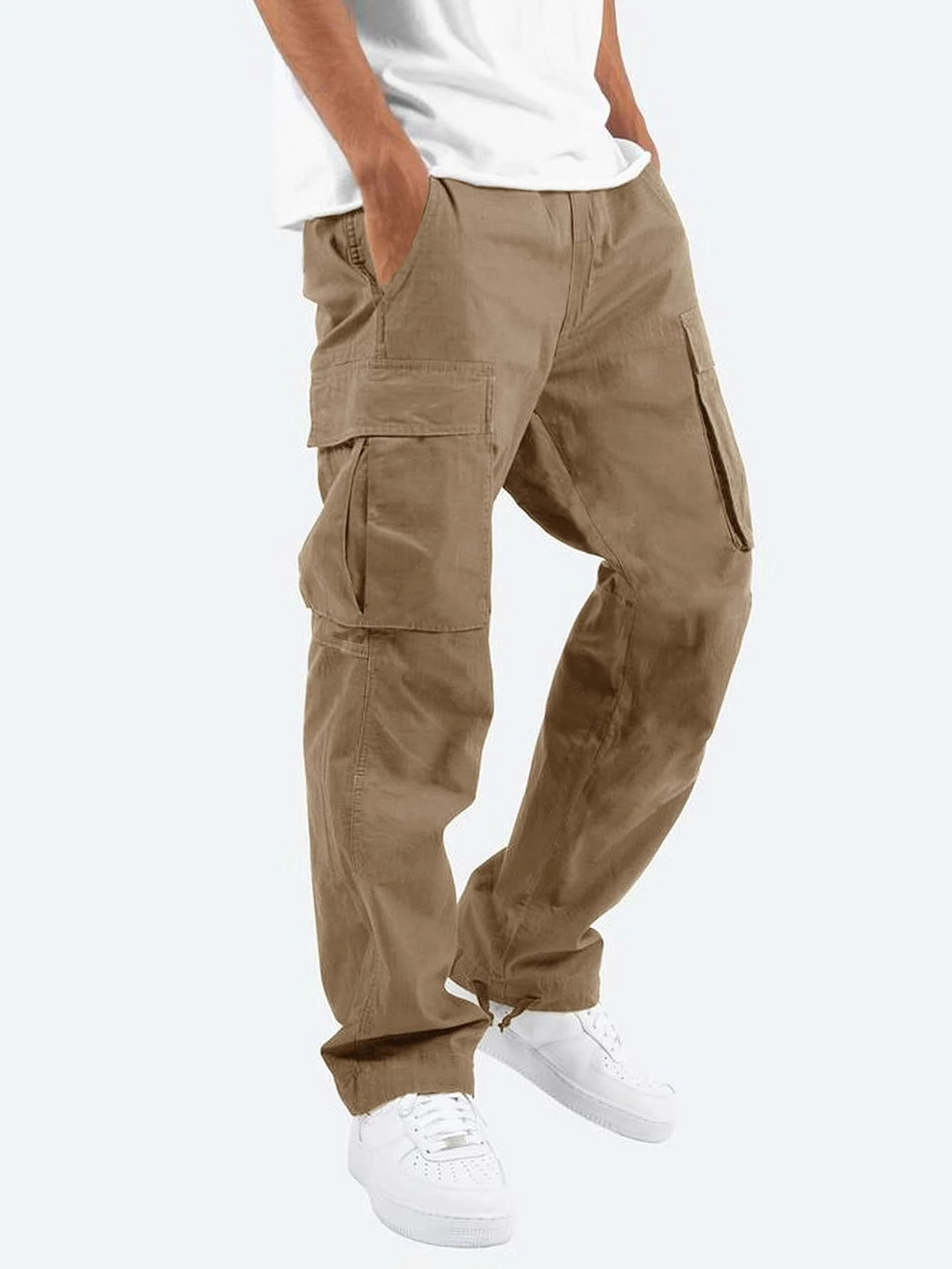 Herren Cargo Hose mit aufgesetzten Taschen und geradem Bein