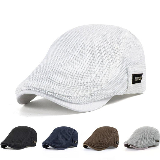 Unisex Mesh Schiebermütze Atmungsaktive Flatcap Sommer Hut