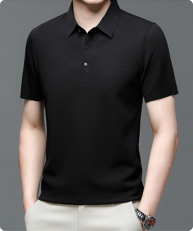 Herren Polohemd mit Strukturmuster – Eleganter Freizeitstil für Sommer, Sport & Alltag