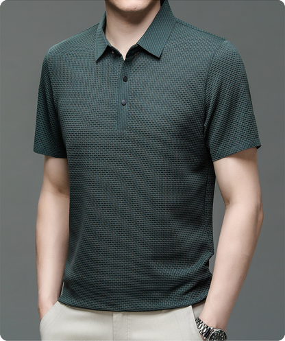 Herren Polohemd mit Strukturmuster – Eleganter Freizeitstil für Sommer, Sport & Alltag