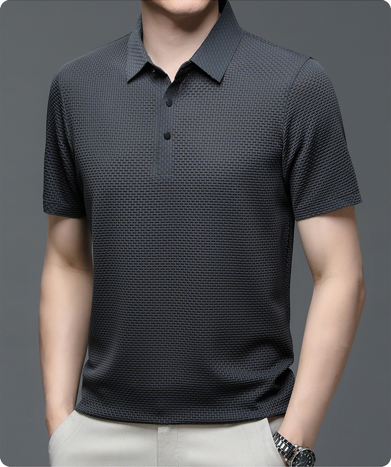 Herren Polohemd mit Strukturmuster – Eleganter Freizeitstil für Sommer, Sport & Alltag