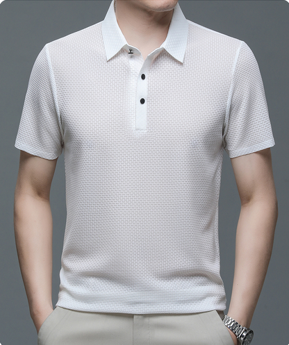 Herren Polohemd mit Strukturmuster – Eleganter Freizeitstil für Sommer, Sport & Alltag