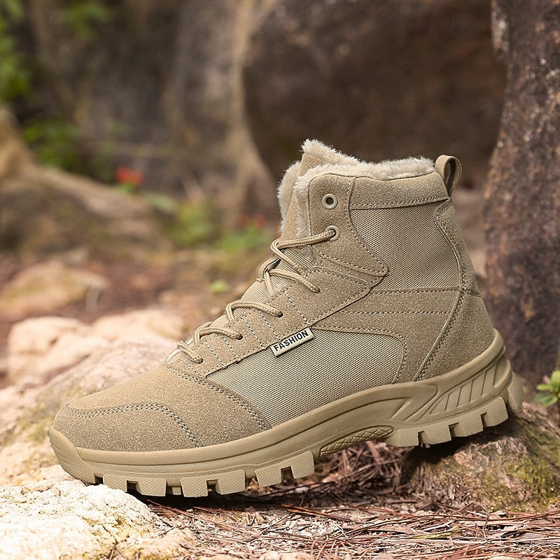 Unisex Winterstiefel Beige mit Fleecefutter und Profilsohle