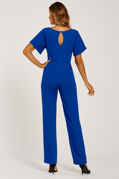 Damen Jumpsuit mit Bindegürtel – Eleganter Einteiler für Alltag und Events