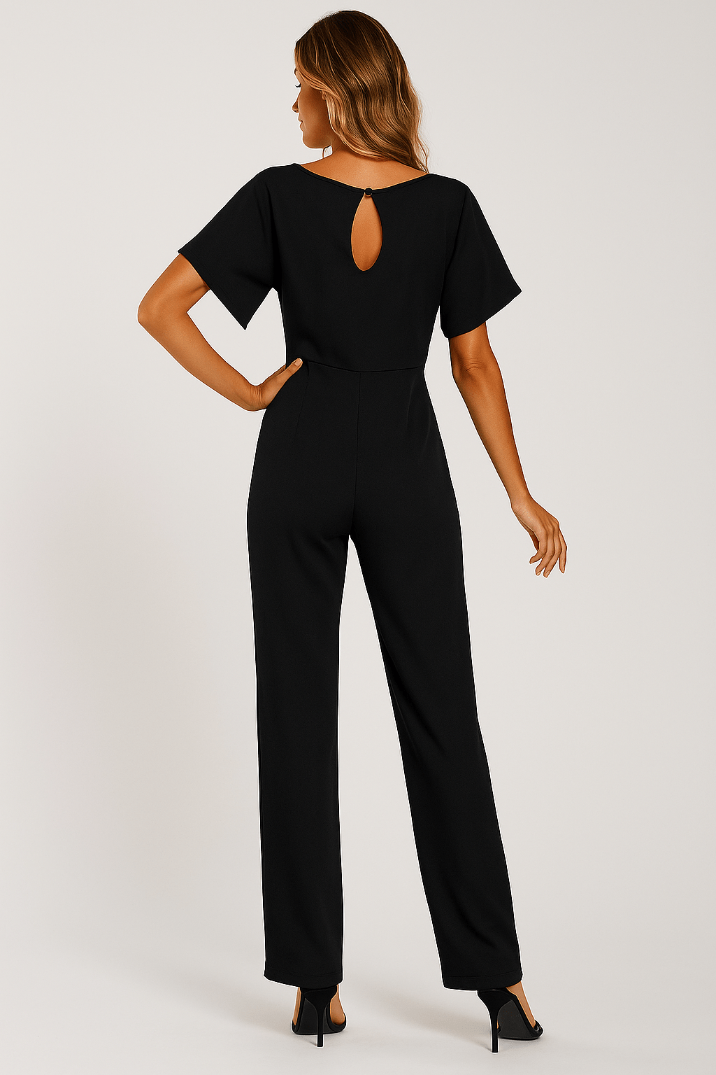 Damen Jumpsuit mit Bindegürtel – Eleganter Einteiler für Alltag und Events