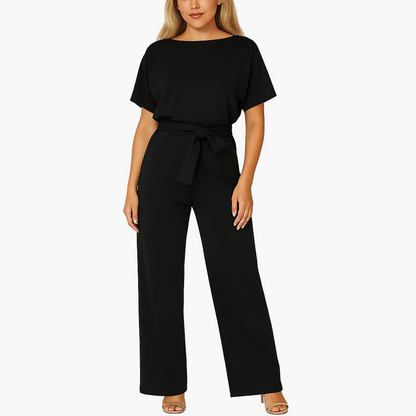 Damen Jumpsuit mit Bindegürtel – Eleganter Einteiler für Alltag und Events