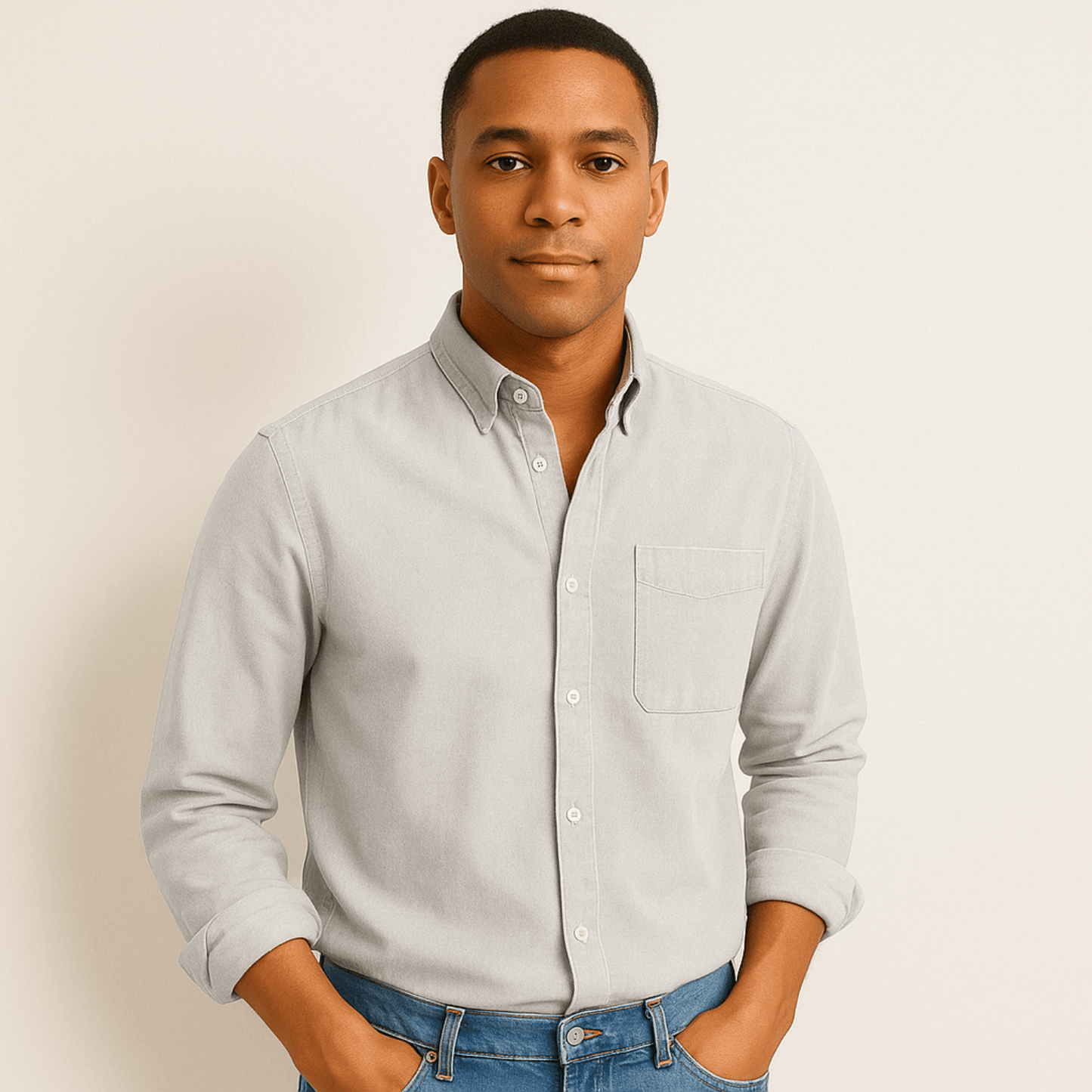 Herren Langarm Business-Freizeithemd – Klassischer Stil für Büro und Alltag