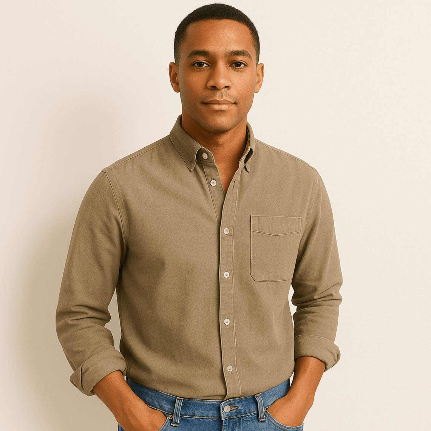 Herren Langarm Business-Freizeithemd – Klassischer Stil für Büro und Alltag