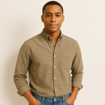 Herren Langarm Business-Freizeithemd – Klassischer Stil für Büro und Alltag