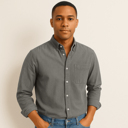 Herren Langarm Business-Freizeithemd – Klassischer Stil für Büro und Alltag