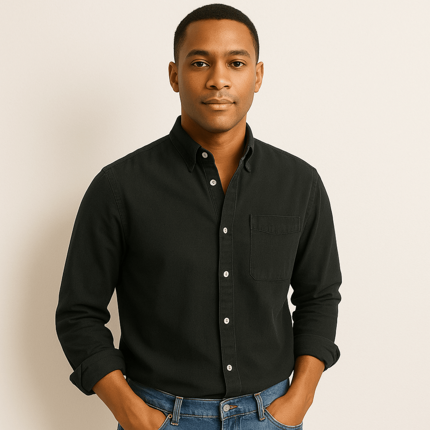 Herren Langarm Business-Freizeithemd – Klassischer Stil für Büro und Alltag