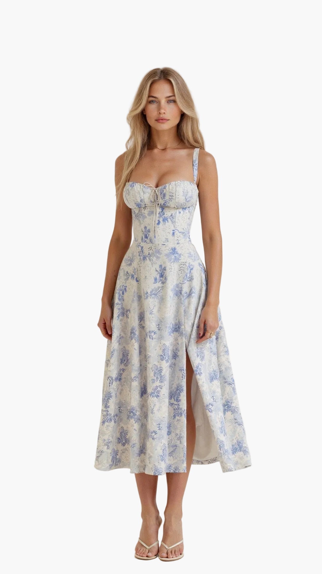 Damen Midikleid mit Korsett-Detail – Elegantes Kleid im femininen Stil für besondere Anlässe