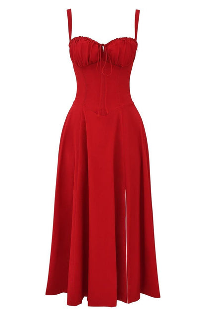 Damen Midikleid mit Korsett-Detail – Elegantes Kleid im femininen Stil für besondere Anlässe