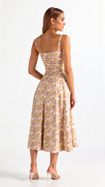 Damen Midikleid mit Korsett-Detail – Elegantes Kleid im femininen Stil für besondere Anlässe
