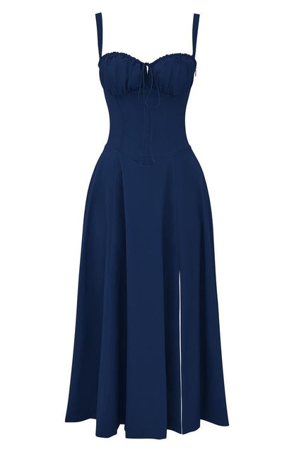 Damen Midikleid mit Korsett-Detail – Elegantes Kleid im femininen Stil für besondere Anlässe
