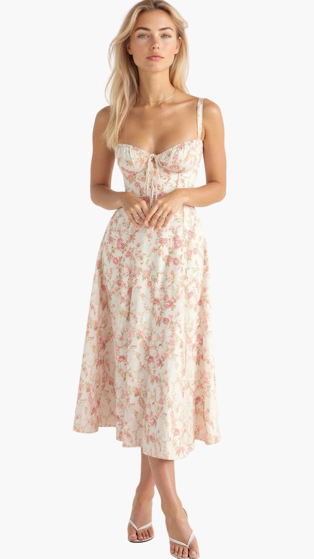 Damen Midikleid mit Korsett-Detail – Elegantes Kleid im femininen Stil für besondere Anlässe