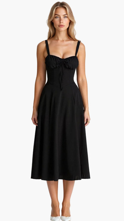 Damen Midikleid mit Korsett-Detail – Elegantes Kleid im femininen Stil für besondere Anlässe