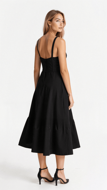 Damen Midikleid mit Korsett-Detail – Elegantes Kleid im femininen Stil für besondere Anlässe