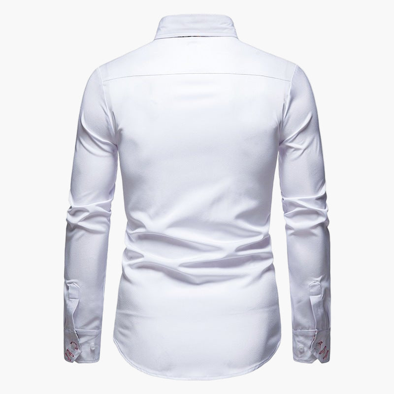 Herren Langarmhemd Modern Elegant Business Freizeithemd mit Akzentmuster