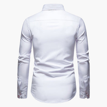 Herren Langarmhemd Modern Elegant Business Freizeithemd mit Akzentmuster