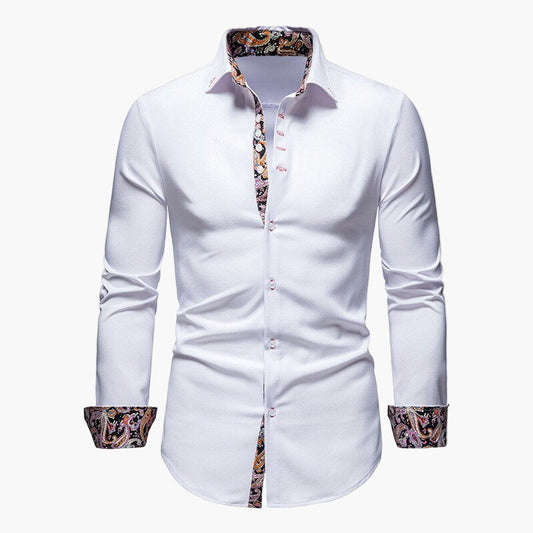 Herren Modernes Freizeit-Hemd mit Stilvollem Kontrast-Design