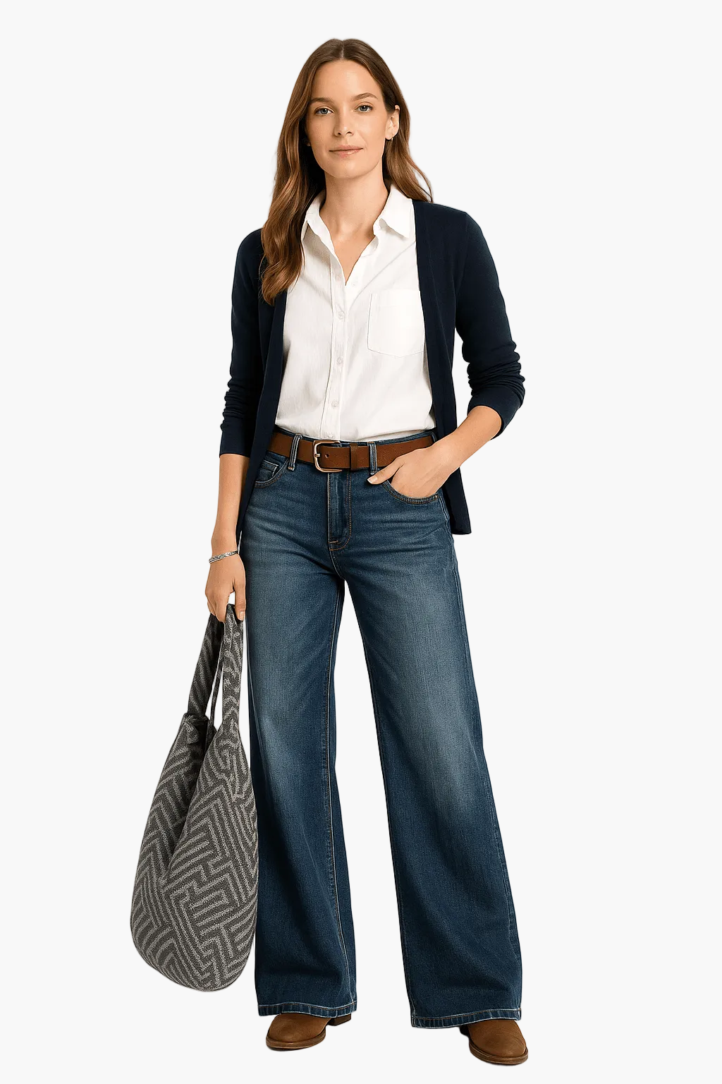 Damen Weitbein-Jeans im Casual-Stil – Lässige Alltagsjeans mit bequemem Schnitt