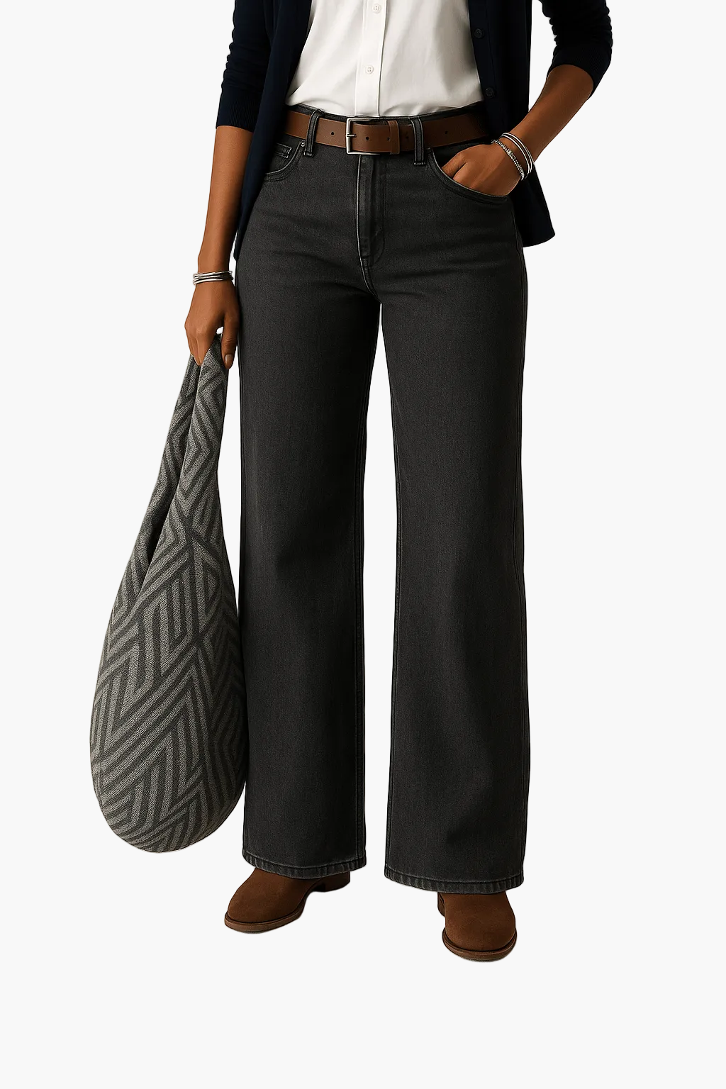 Damen Weitbein-Jeans im Casual-Stil – Lässige Alltagsjeans mit bequemem Schnitt
