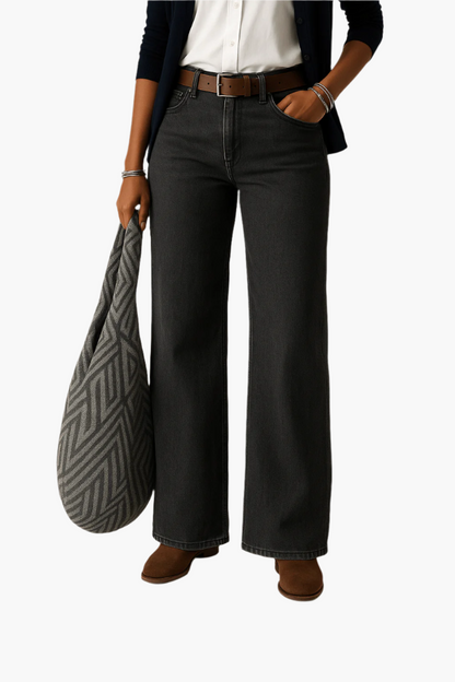Damen Weite Jeans im Modernen Casual-Look – Perfekt für Alltag & Büro