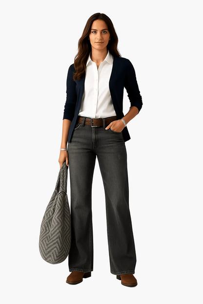 Damen Weitbein-Jeans im Casual-Stil – Lässige Alltagsjeans mit bequemem Schnitt