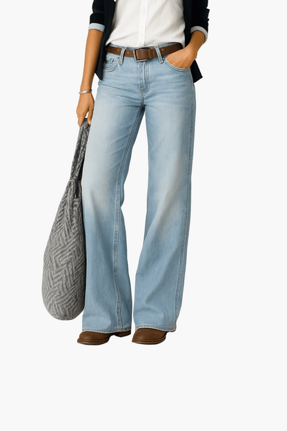 Damen Weitbein-Jeans im Casual-Stil – Lässige Alltagsjeans mit bequemem Schnitt