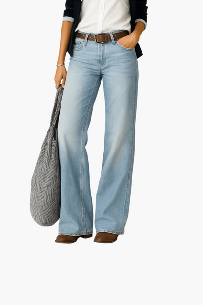 Damen Weite Jeans im Modernen Casual-Look – Perfekt für Alltag & Büro